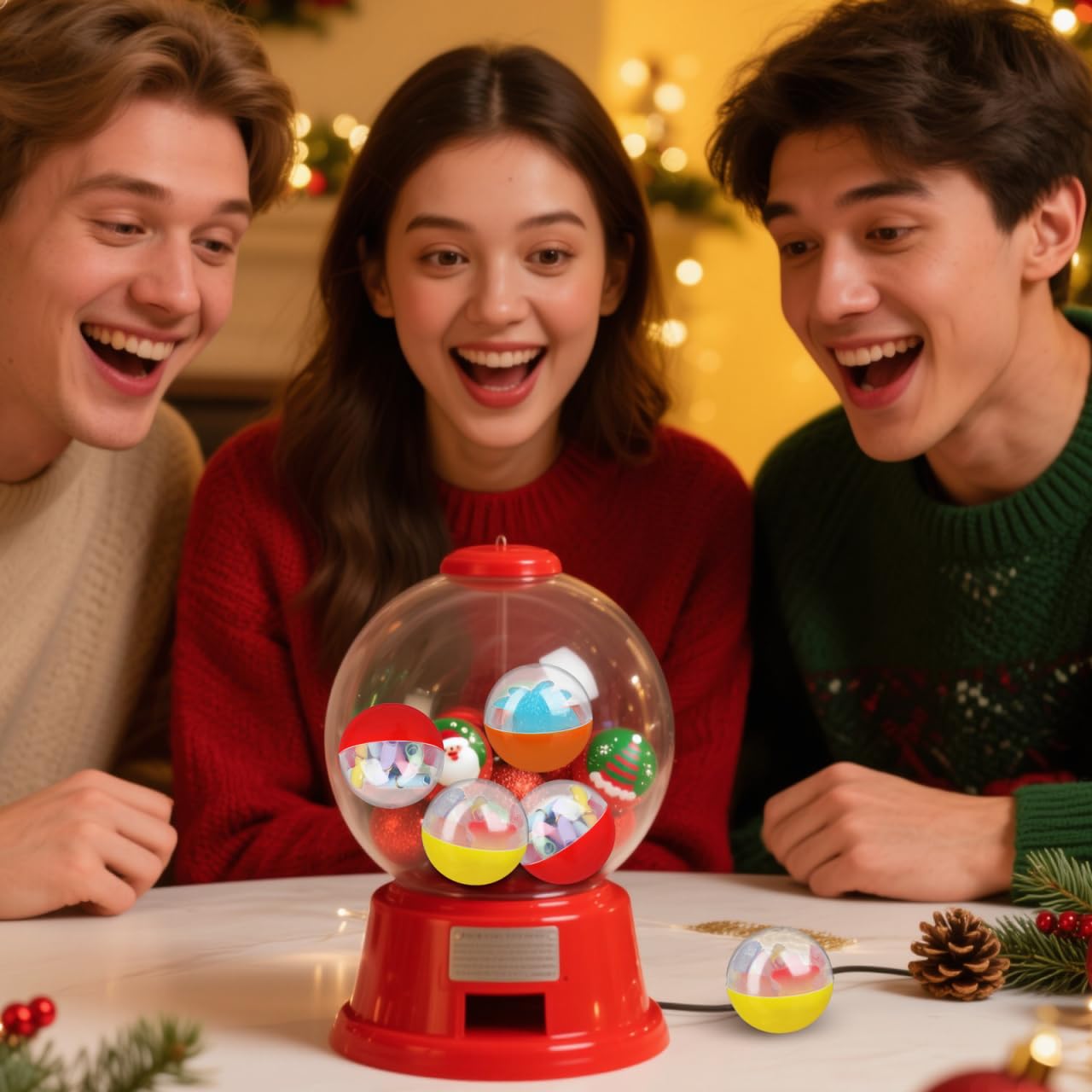 Party favor capsule ball compatible with vending machines