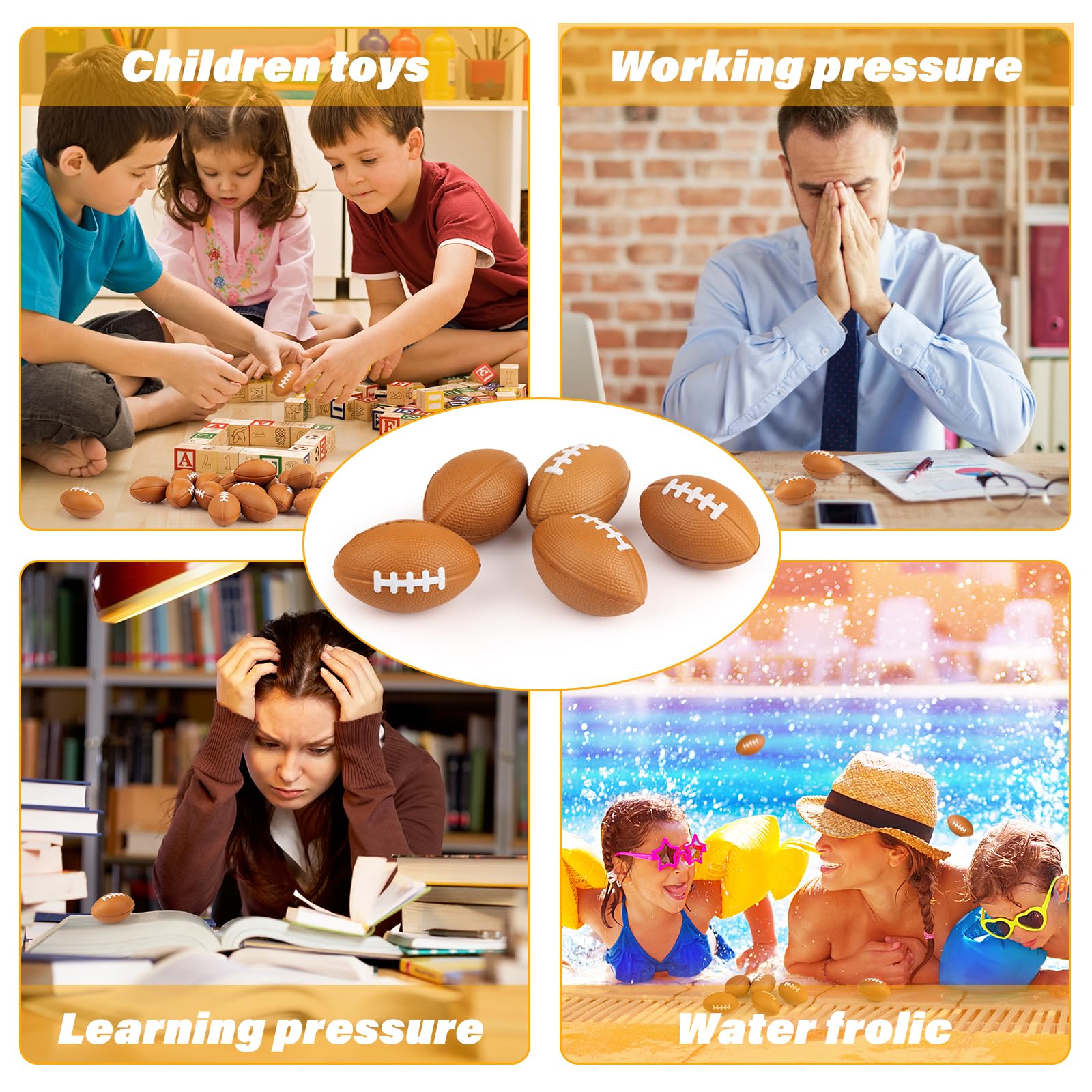 Kids and adults stress relief toy football shaped ball