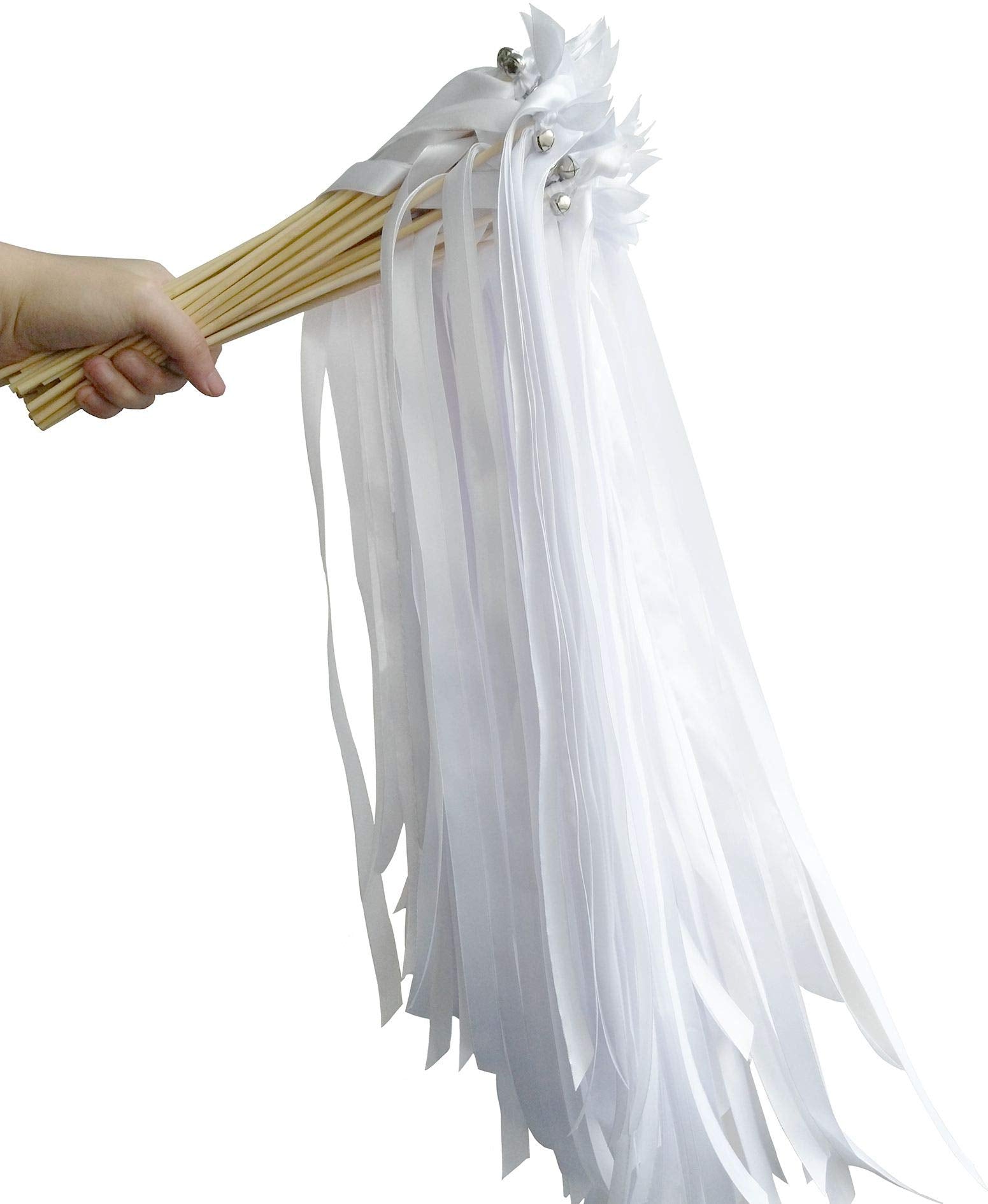 Kids and adults friendly wedding ribbon wand usage