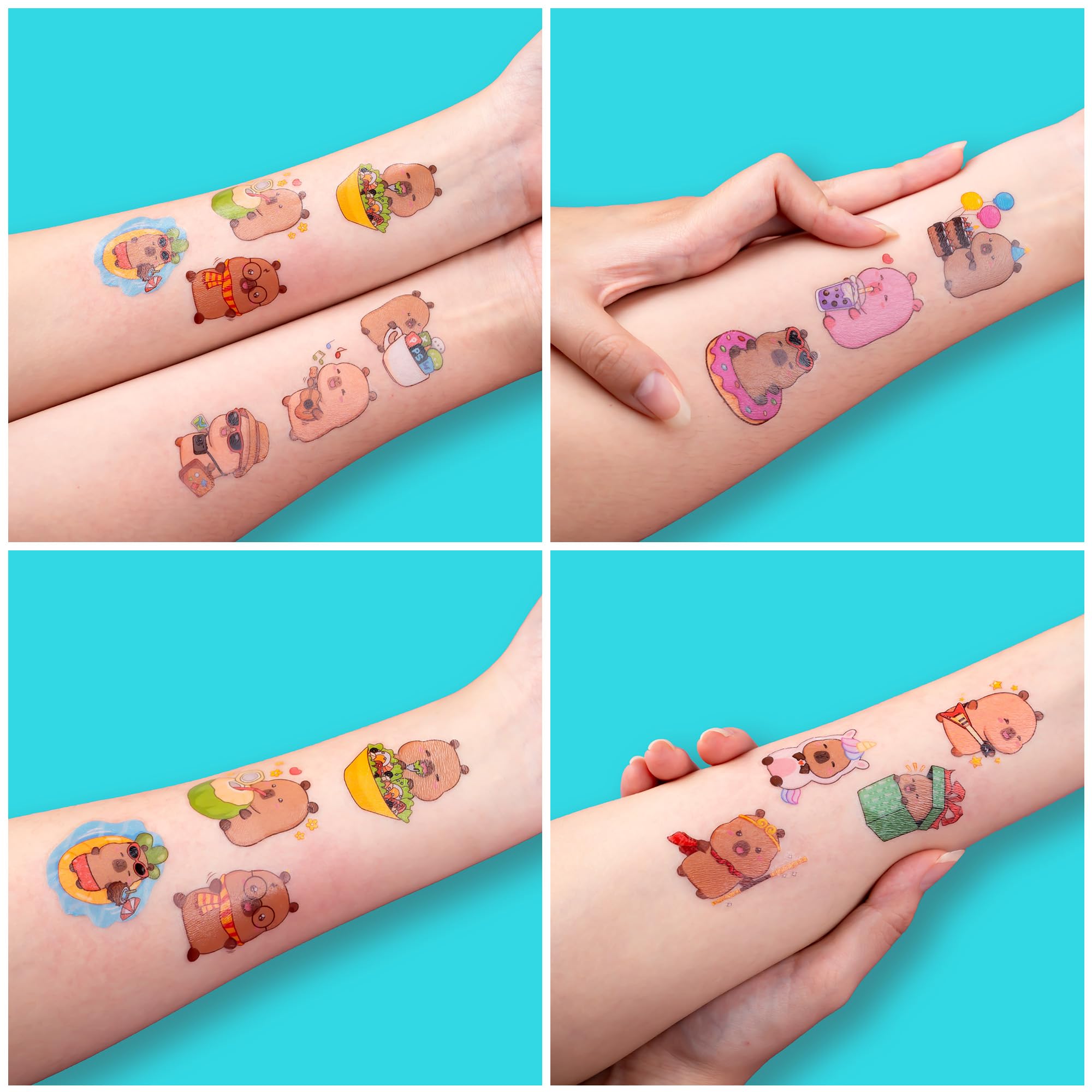 skin-friendly capybara temporary tattoos suitable for kids