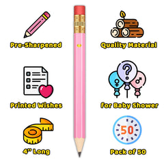 Pre-sharpened Pencils 50 Count for Baby Shower