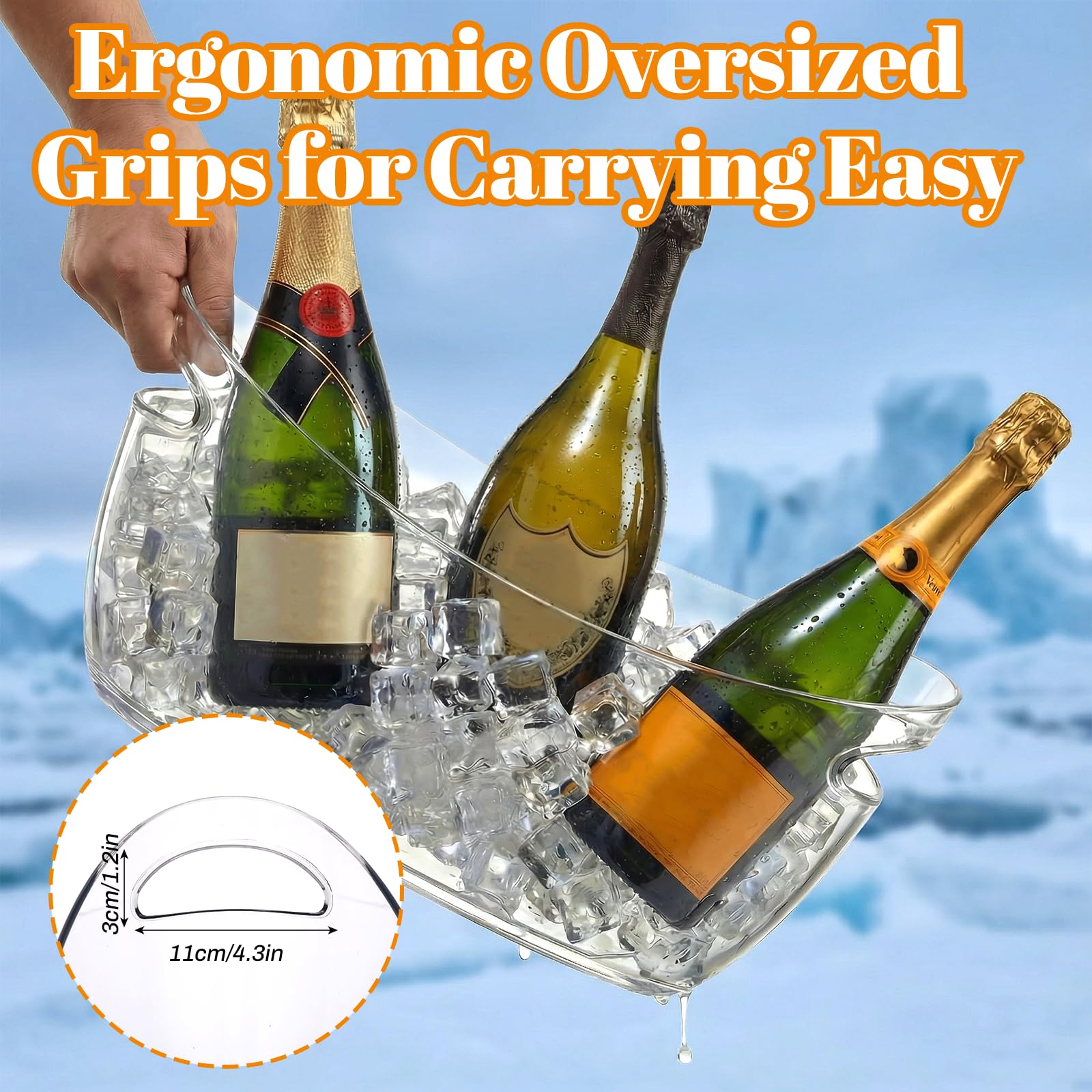 Large capacity 5L clear beverage tub for parties