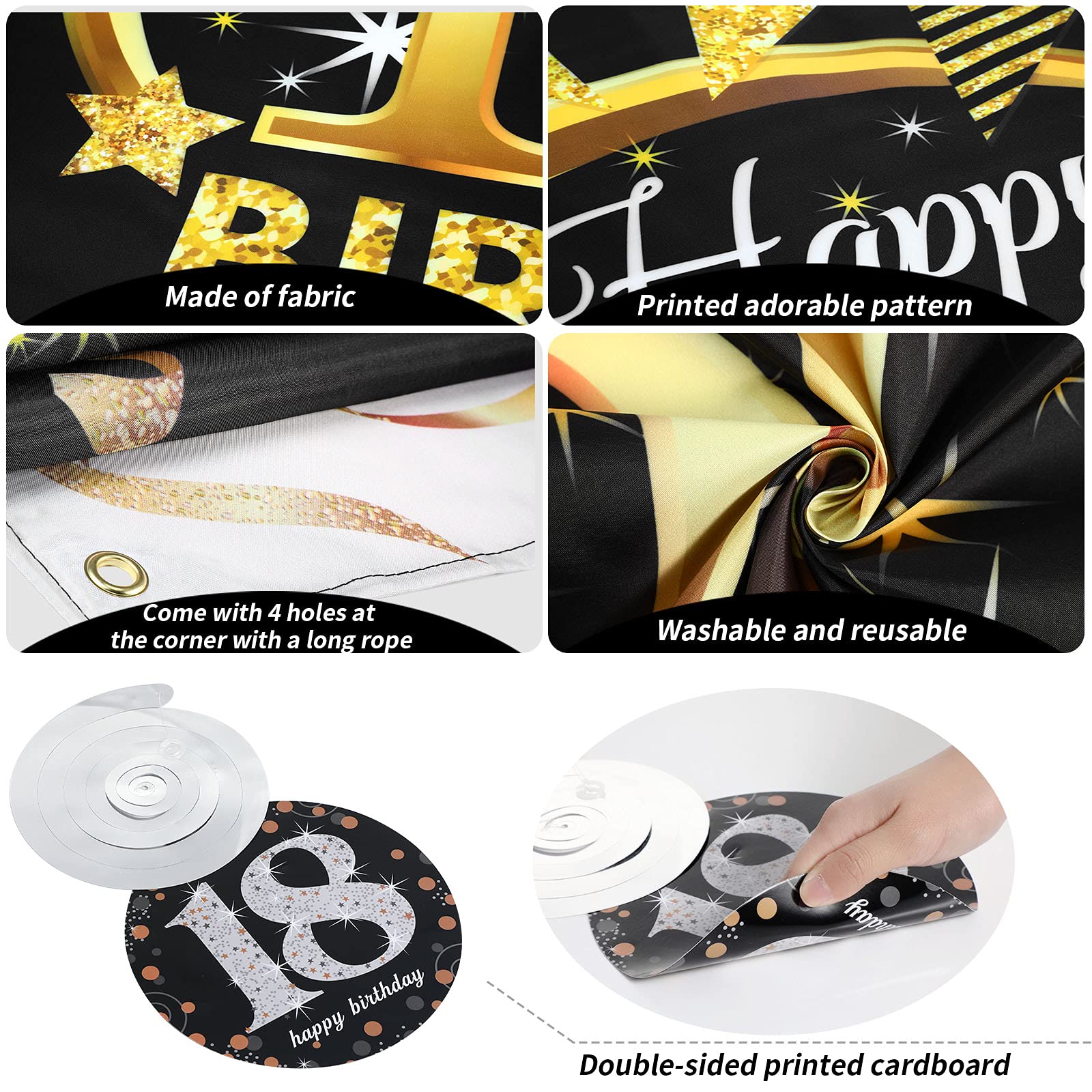 18th birthday party supplies setup for men and women