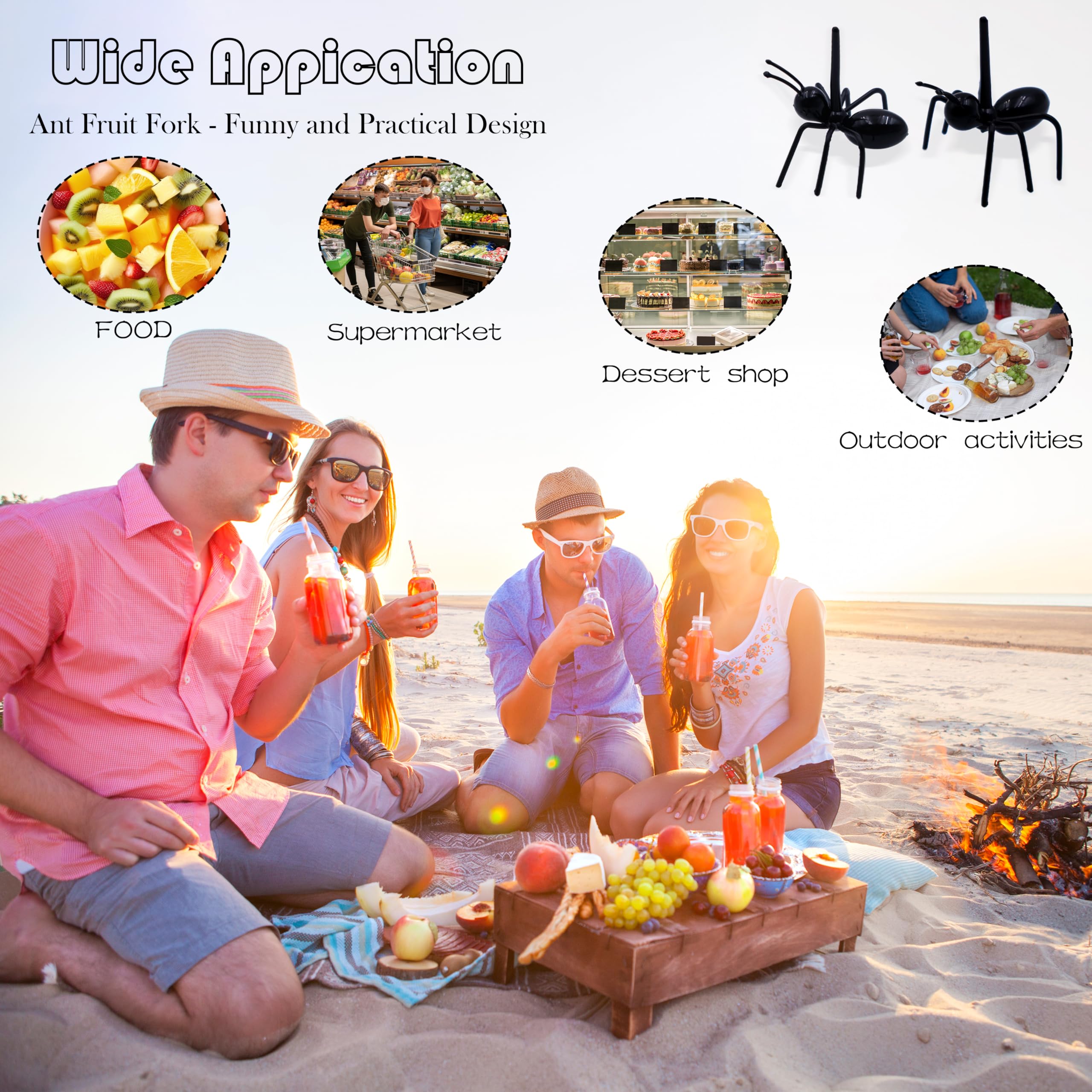 party decoration with ant toothpicks for snacks