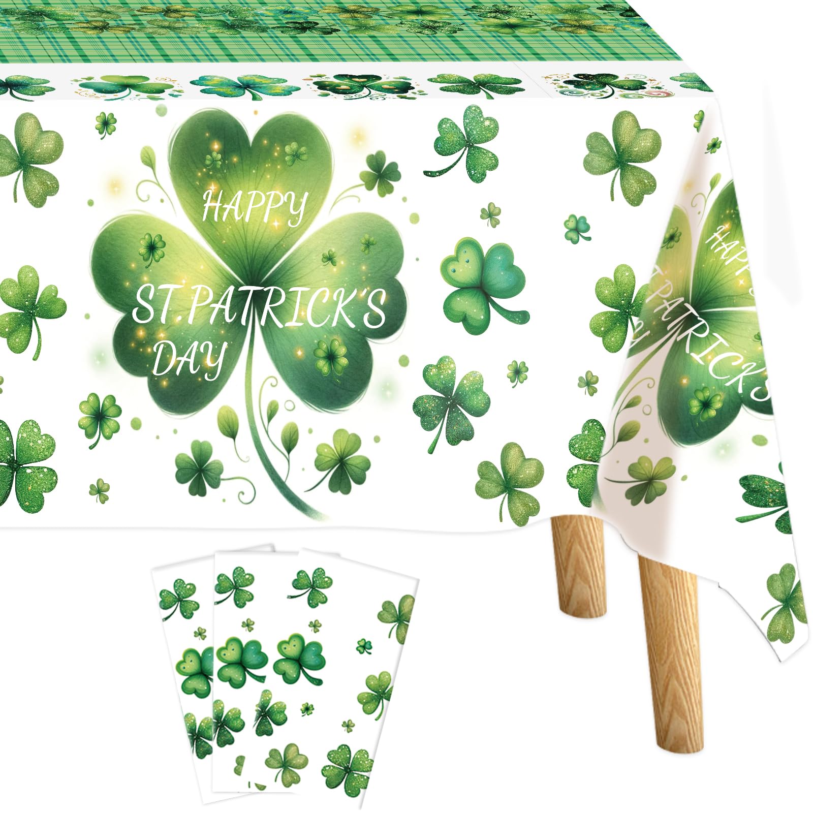 home kitchen picnic use St Patrick's Day Shamrock tablecloths