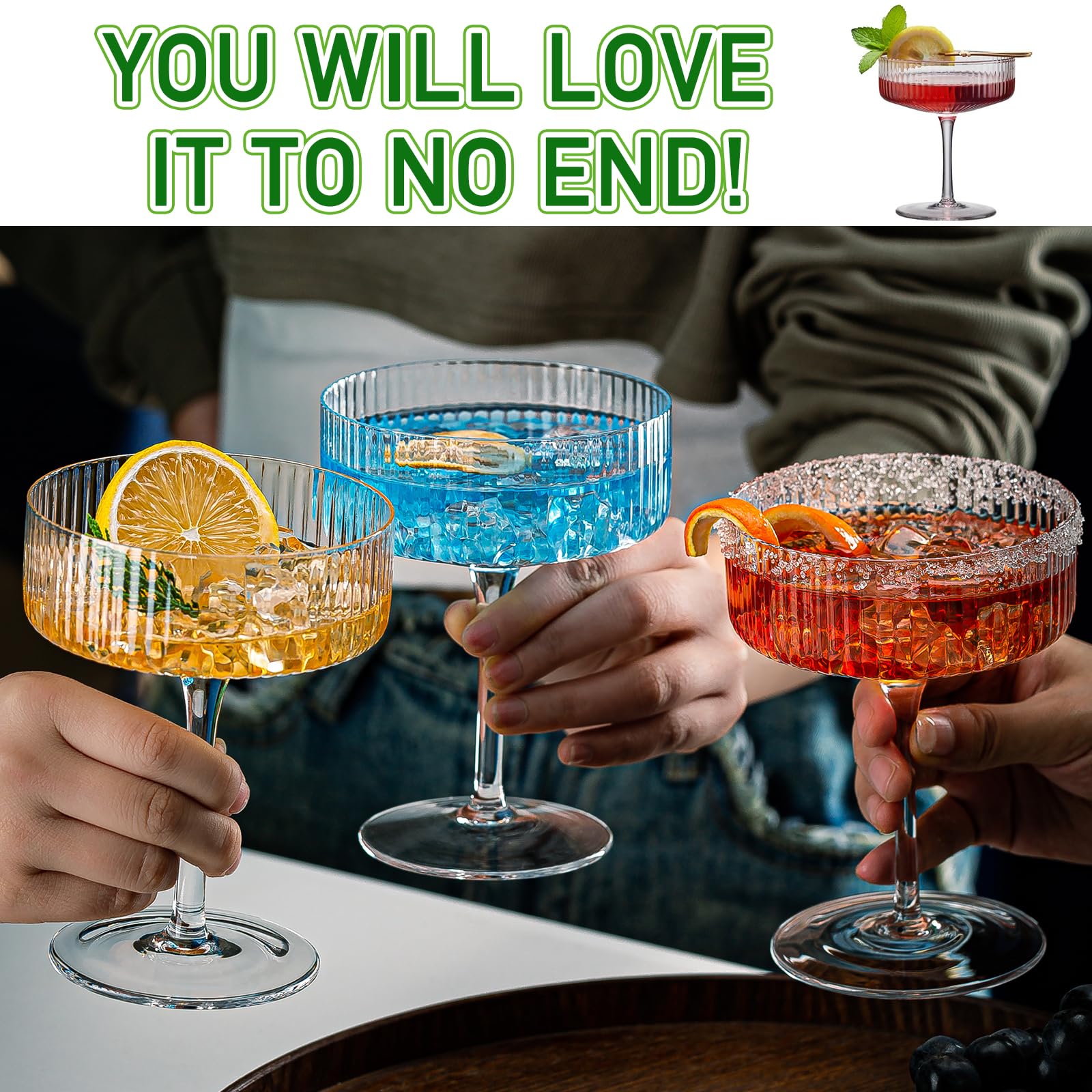 gift ready cocktail glass set