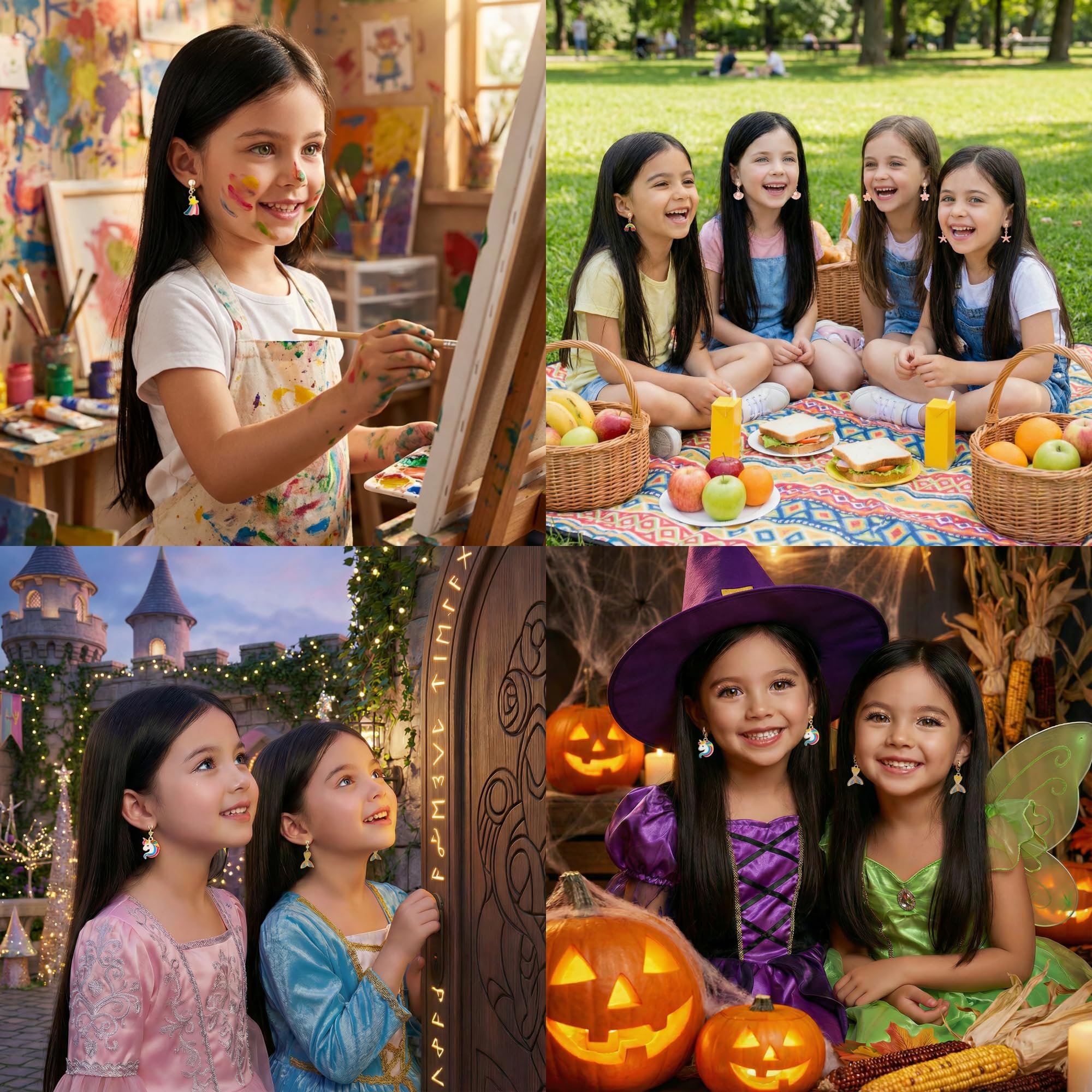 PASEMM kids clip-on earrings safe for ages 4-12