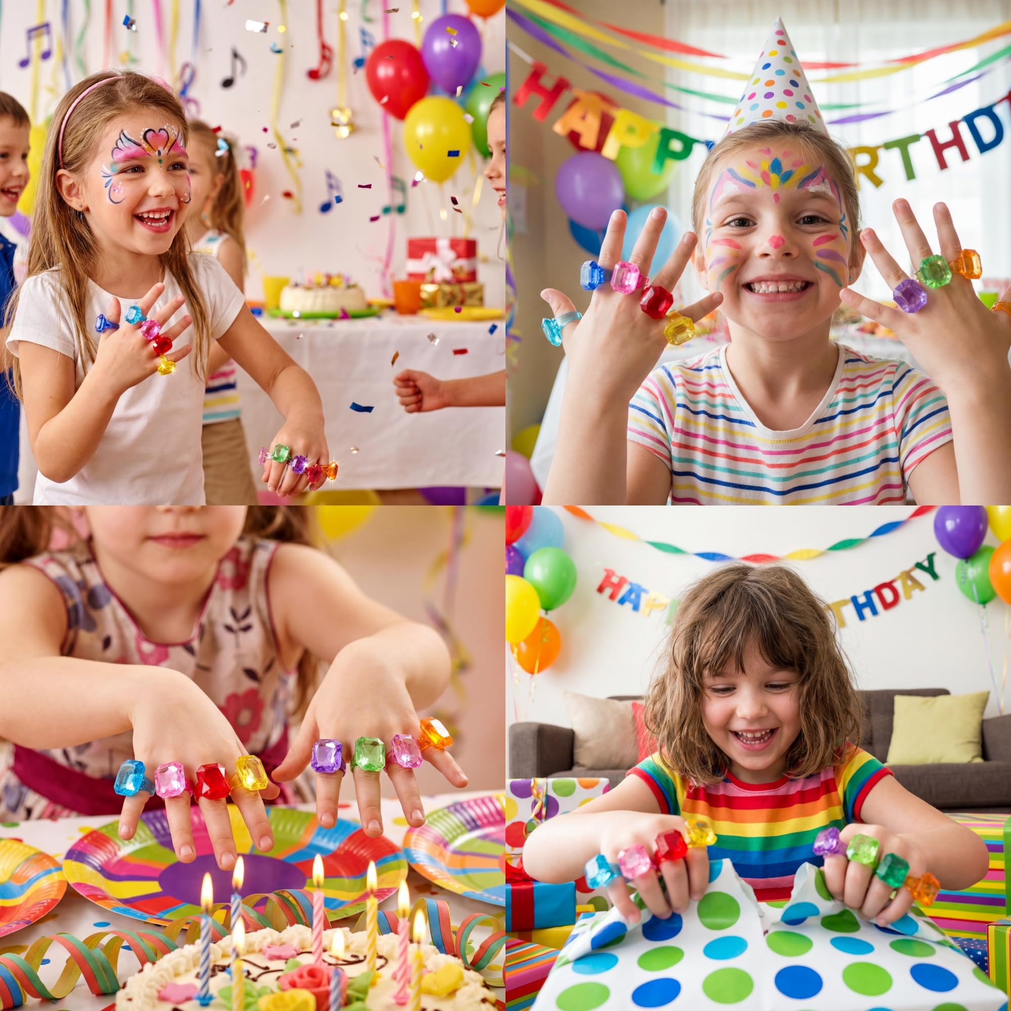 Pinata fillers with colorful PASEMM rings