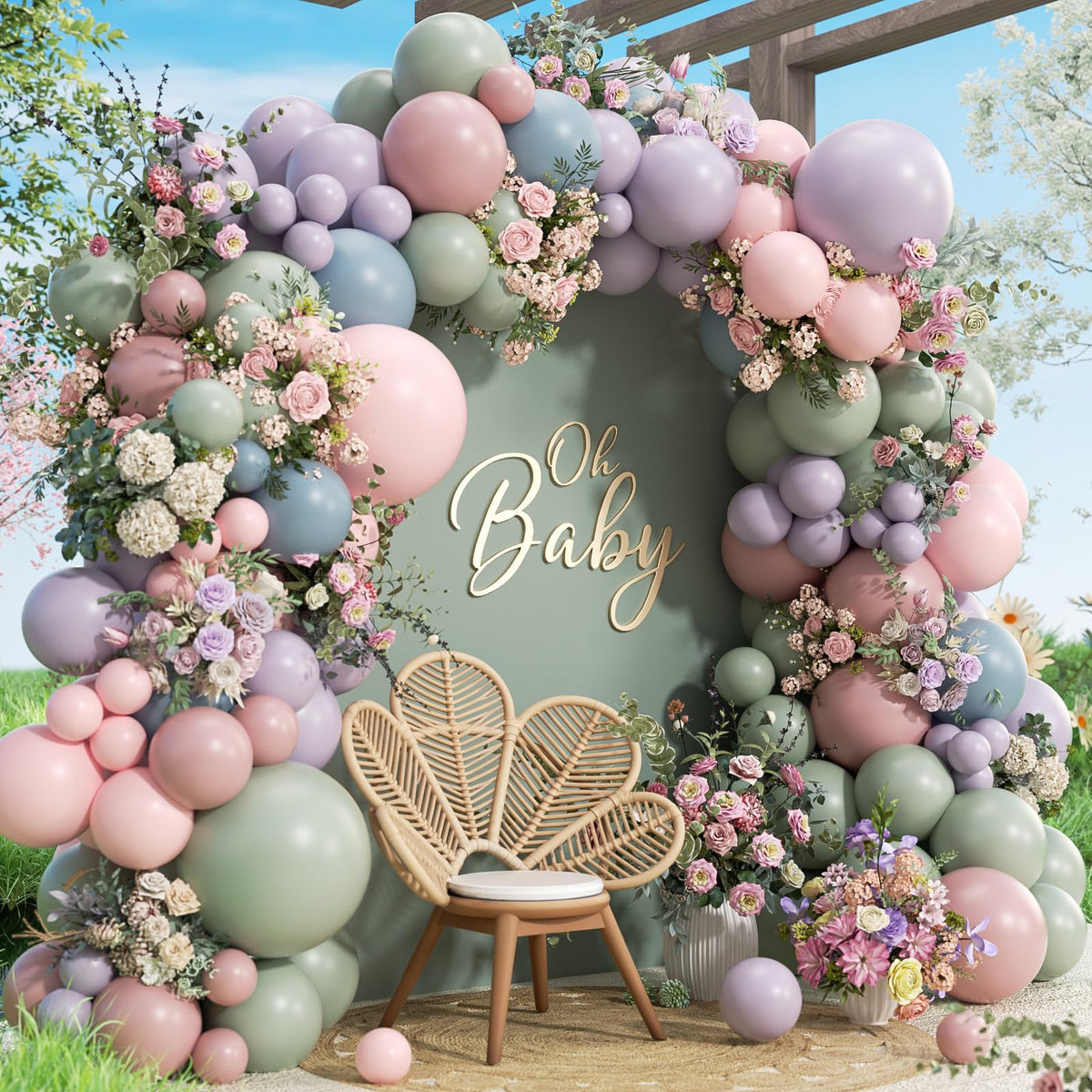 Pastel Balloon Arch Kit 141pcs overview