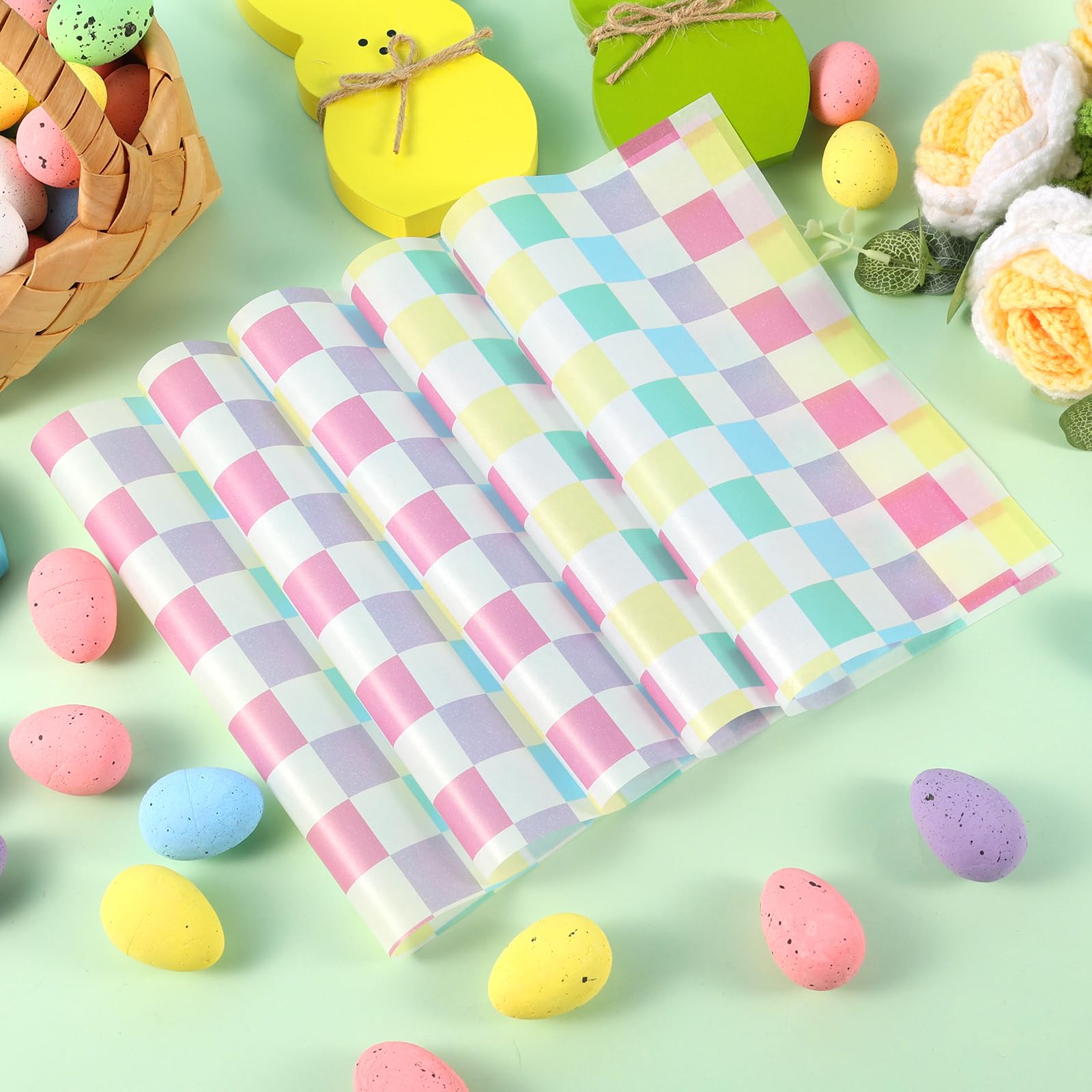 Pastel checkered plaids deli paper for gifts