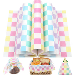 Pastel Checkered Plaids wax paper sheets set