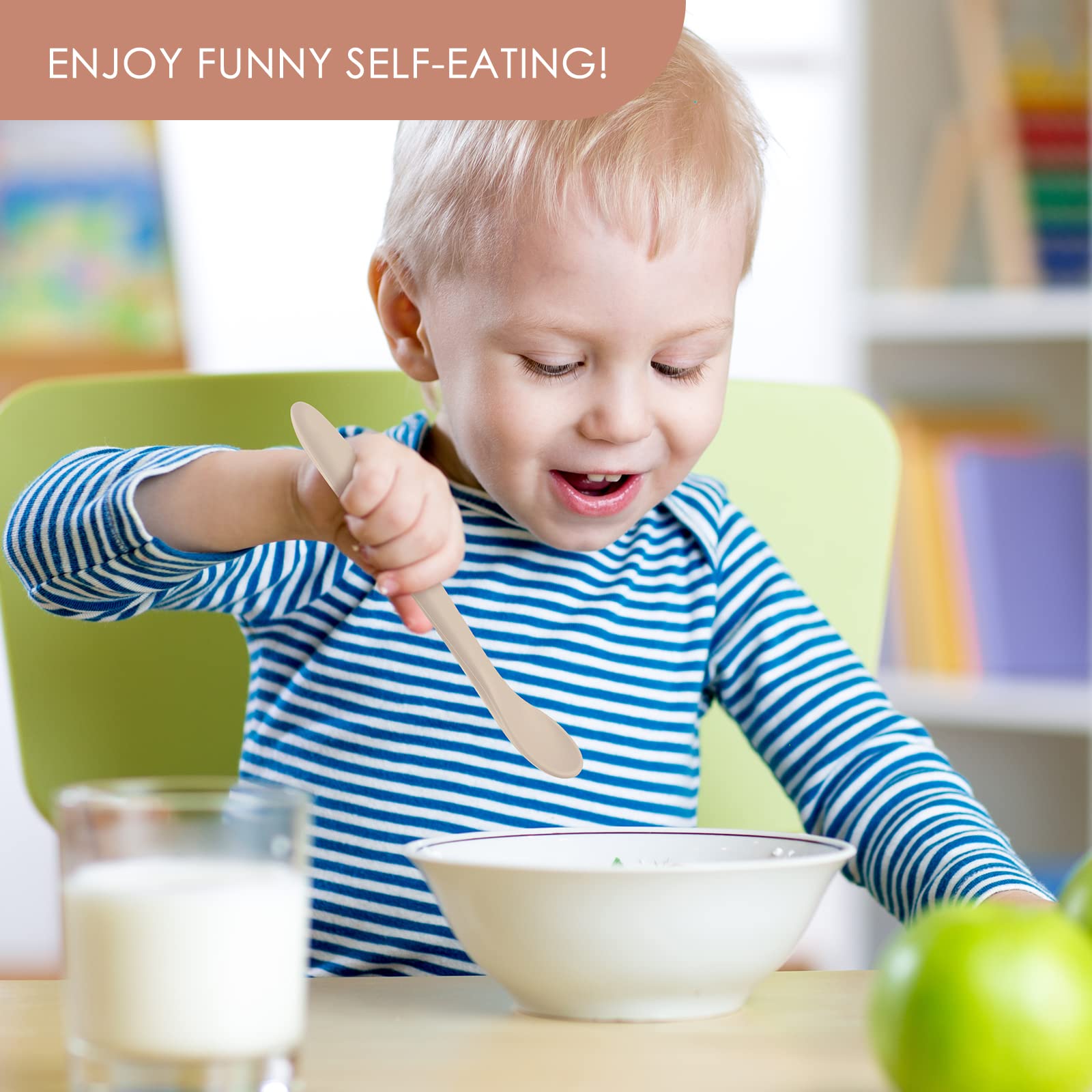pastel color spoons for stage 1 feeding