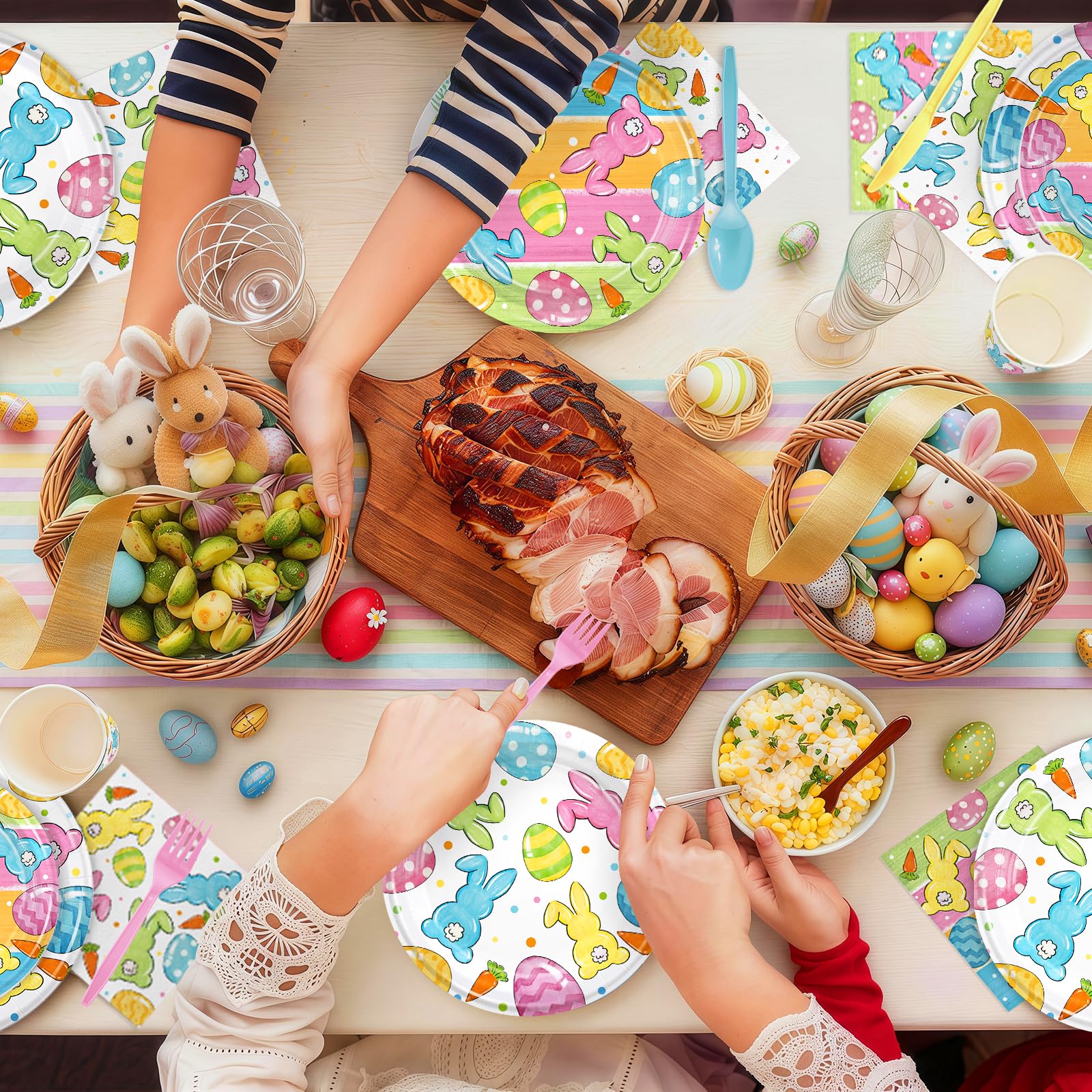 Pastel Easter napkins matching bunny print