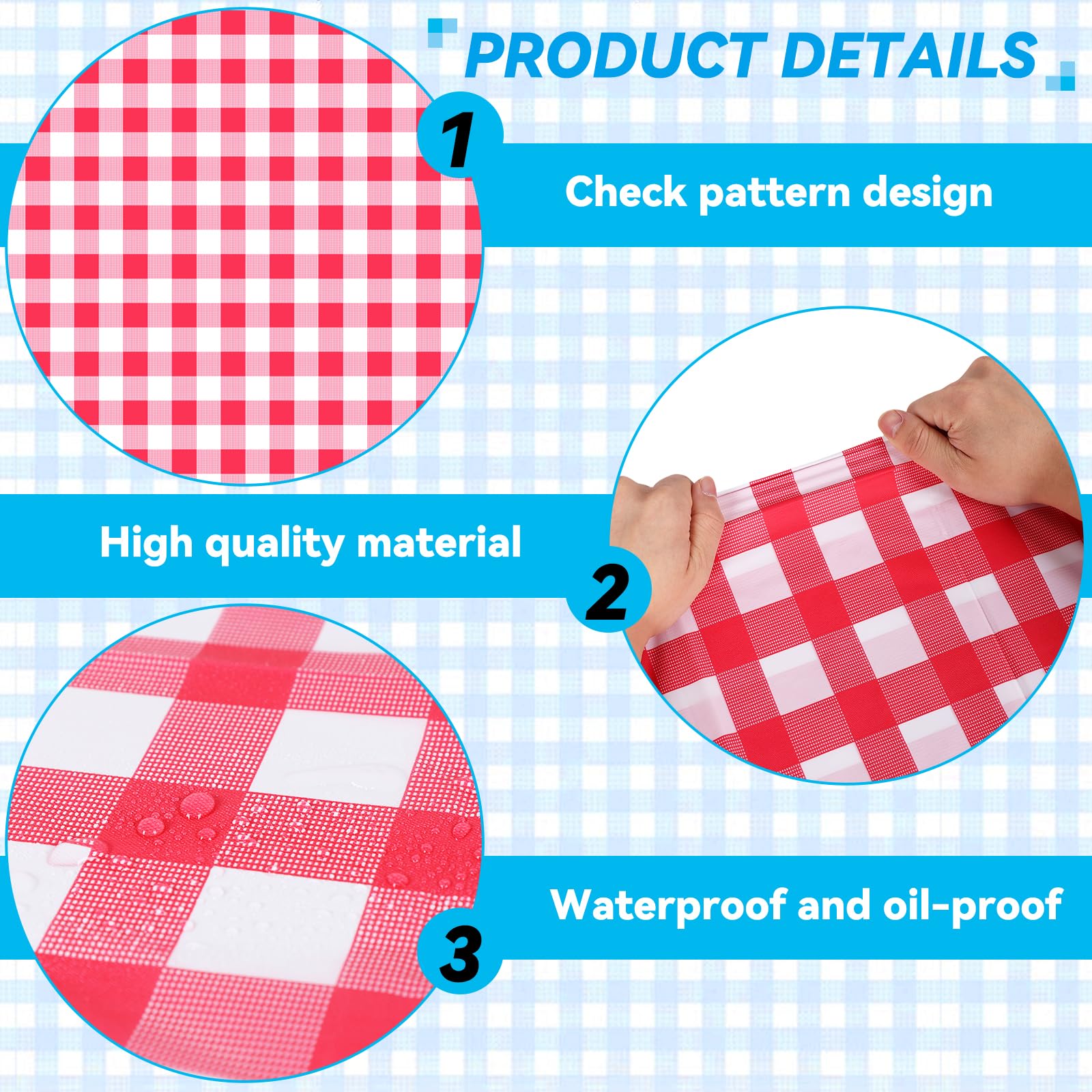 Disposable plastic tablecloth protecting rectangular tables