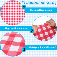 Disposable plastic tablecloth protecting rectangular tables