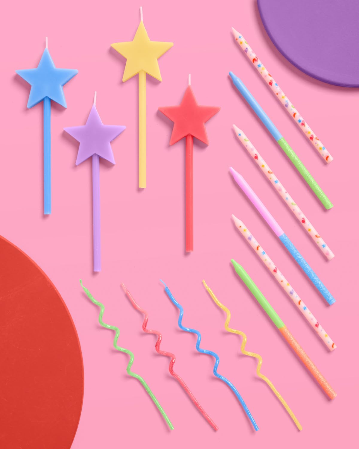 pastel rainbow colors birthday candles
