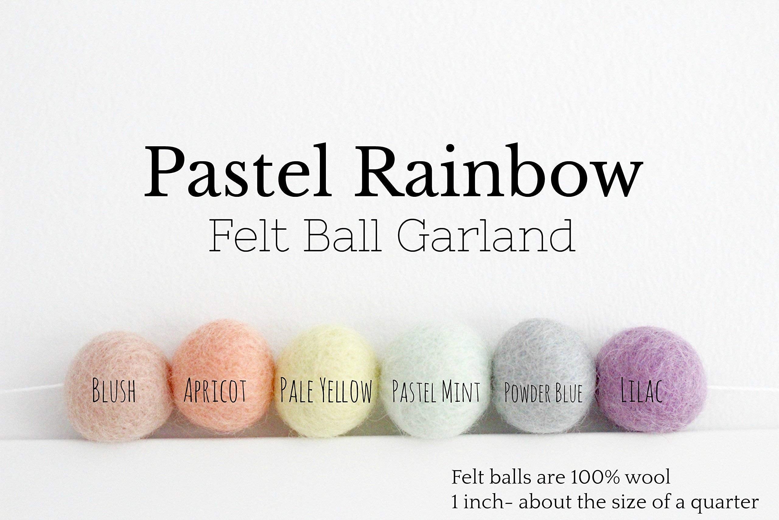 28 felt balls arranged along a garland