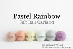 28 felt balls arranged along a garland