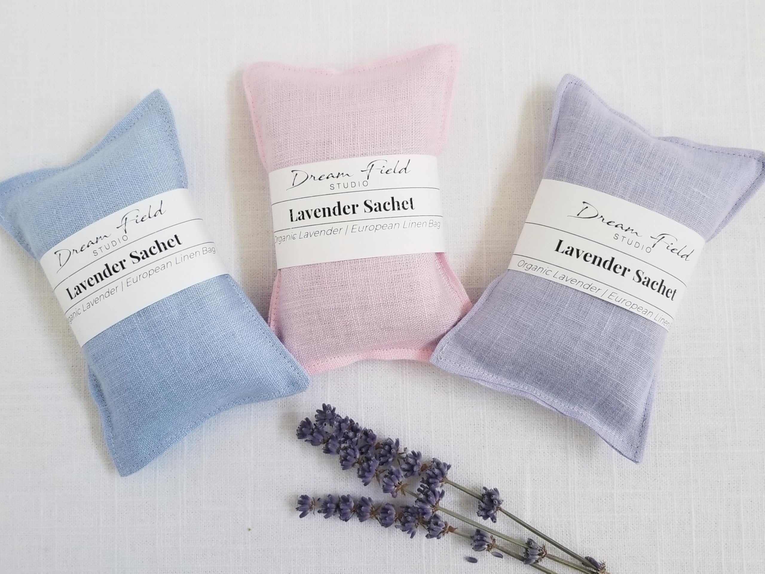 Pastel Shades Organic Lavender Drawer Sachets Powder Blue colorway