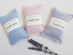 Pastel Shades Organic Lavender Drawer Sachets Powder Blue colorway