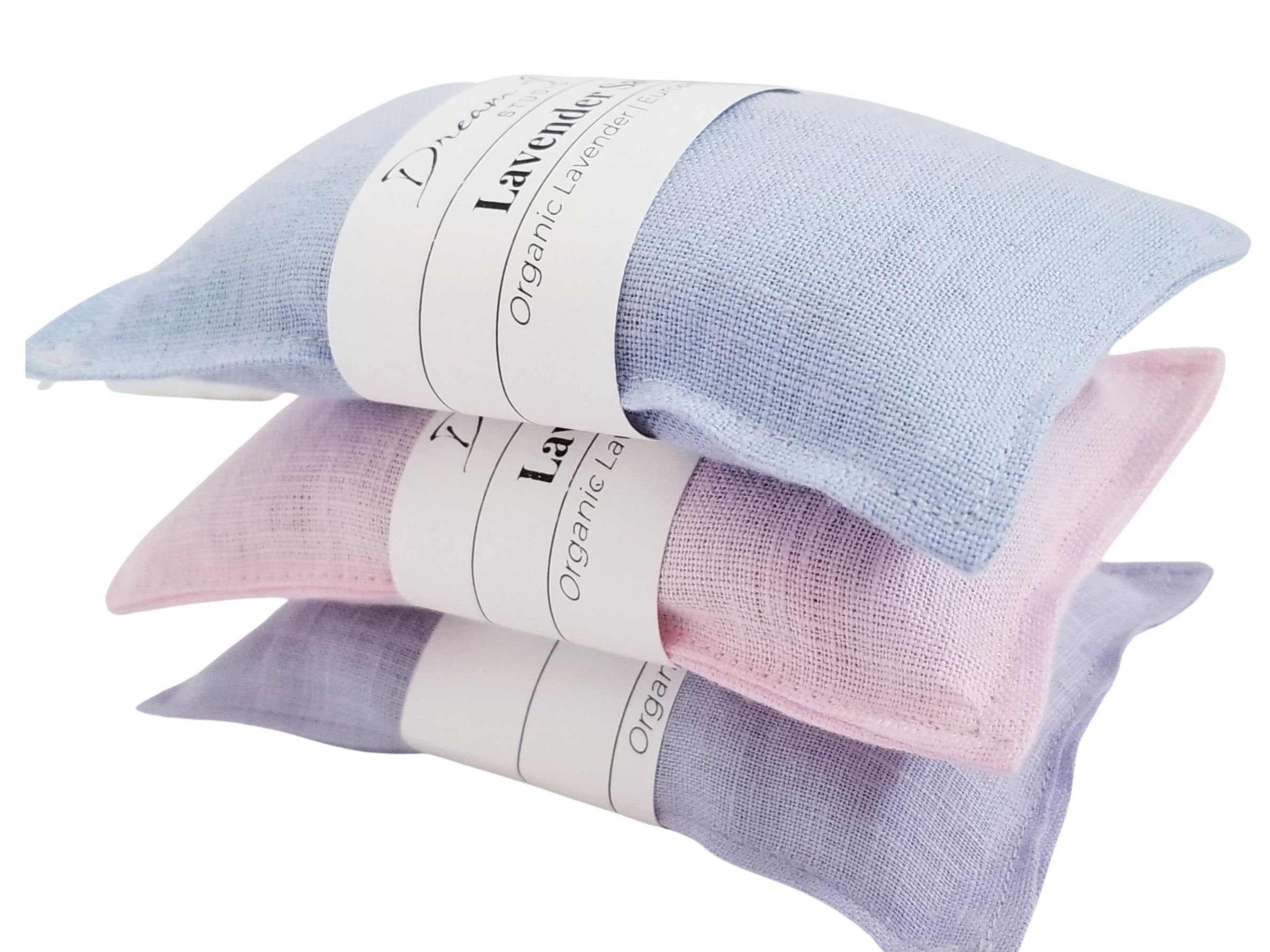 Pastel Shades Organic Lavender Drawer Sachets set of 3 Powder Blue
