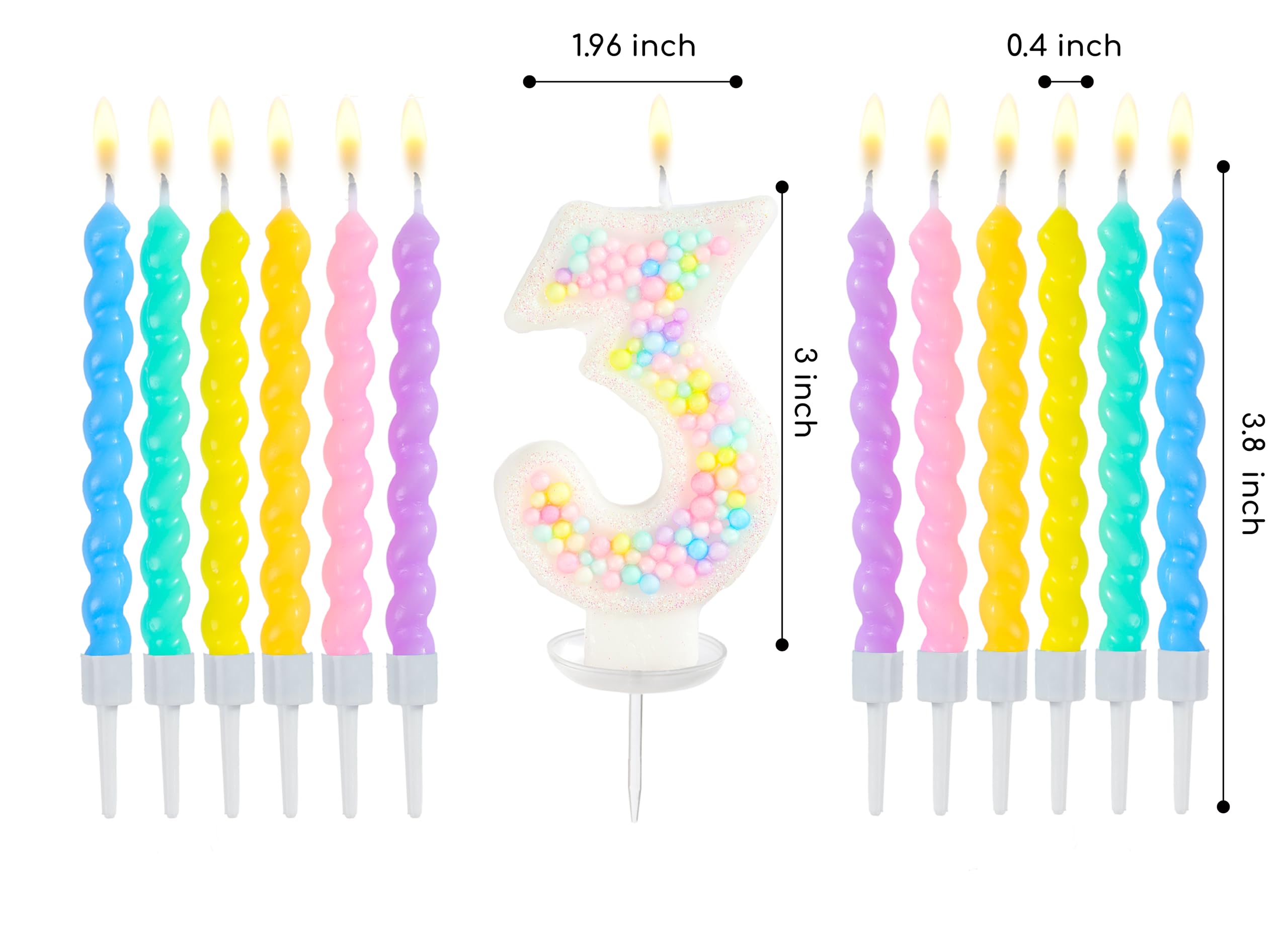 Rainbow spiral pastel candle design for celebrations