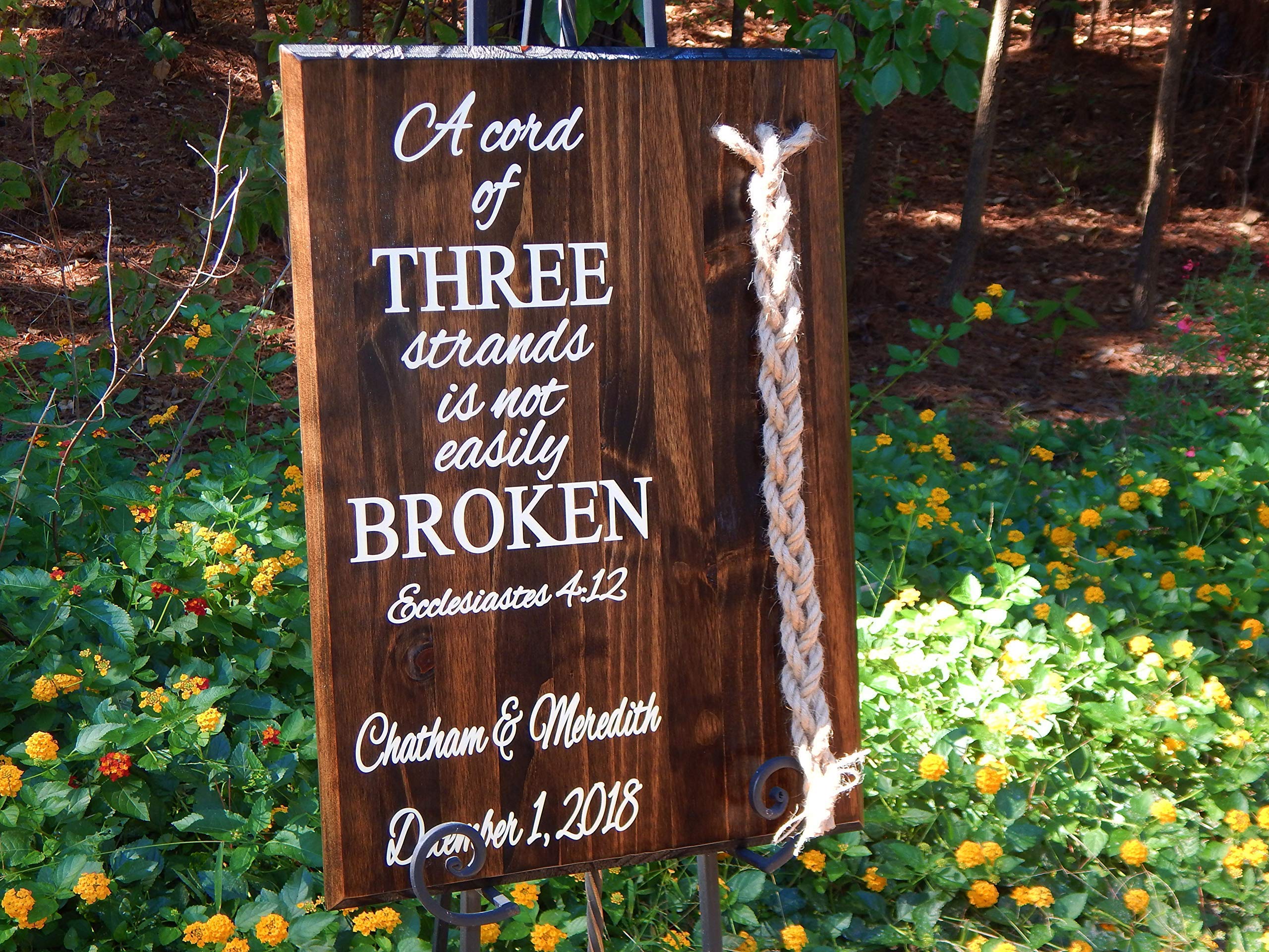 Marriage prayer card included with Unity Braids wedding sign