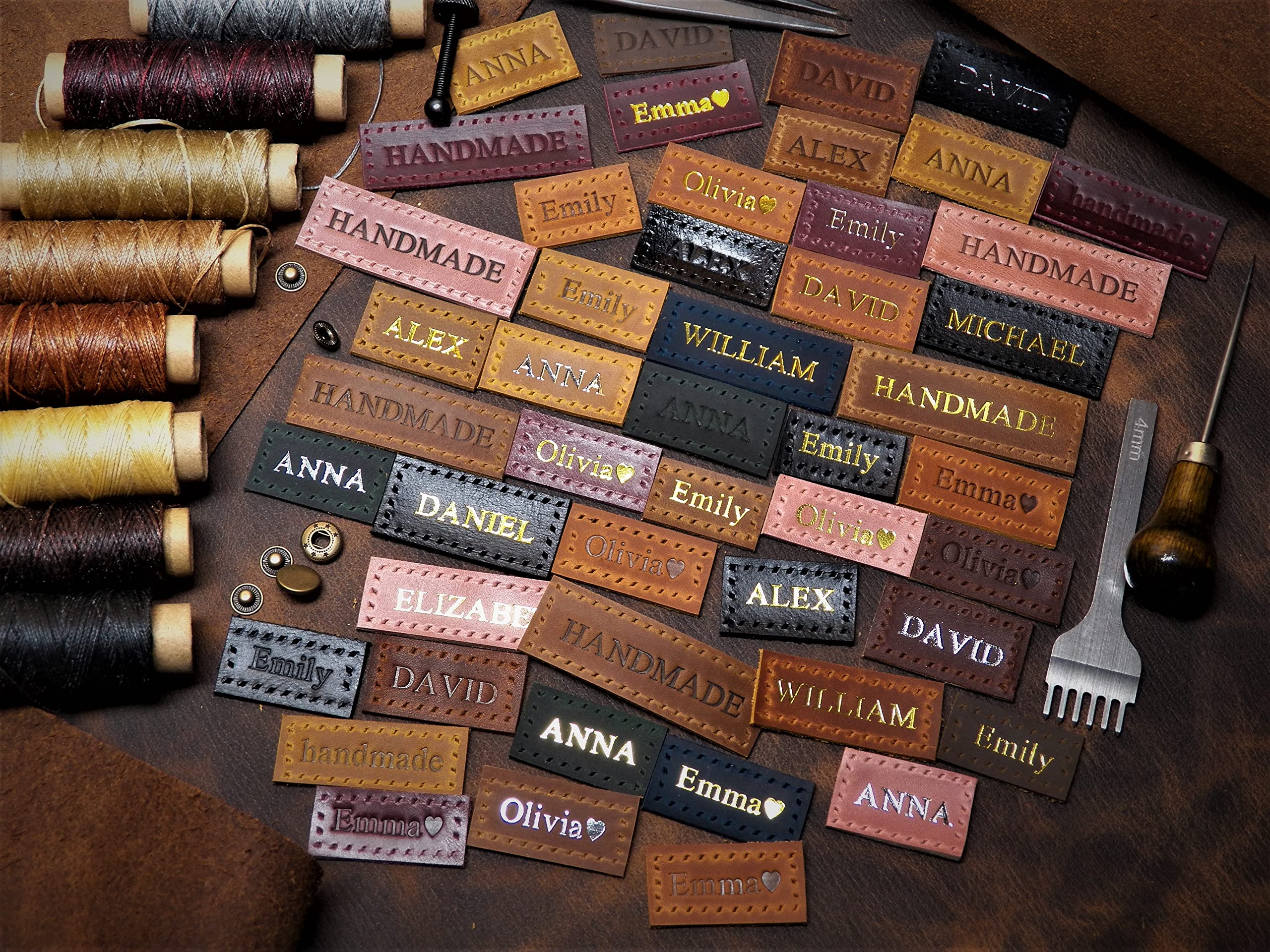 One patch leather name patch display