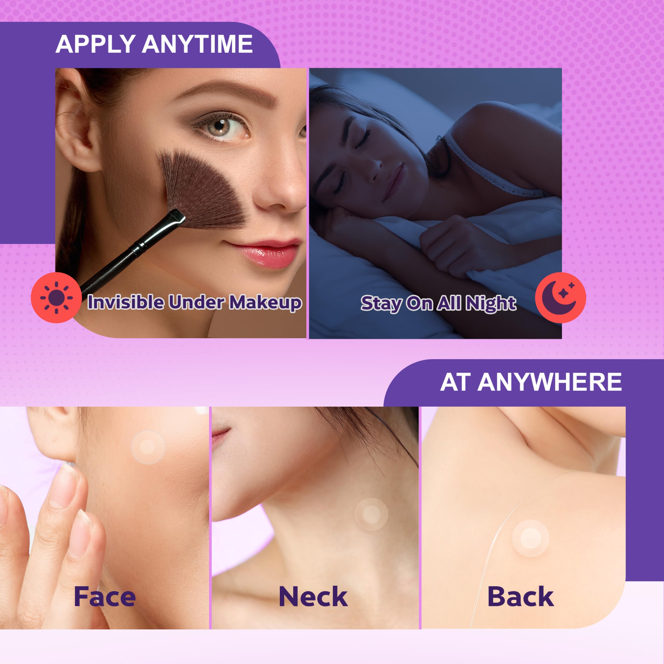 Face acne patches hydrocolloid form showing care