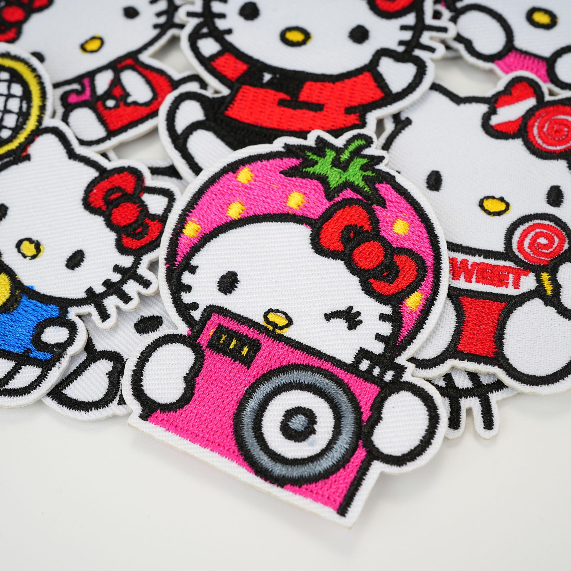 Sew-on or iron-on cat patches for DIY clothing decor