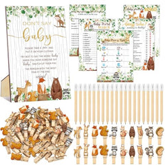 Patelai 321 pieces wooden game supply packaging for woodland animal baby shower