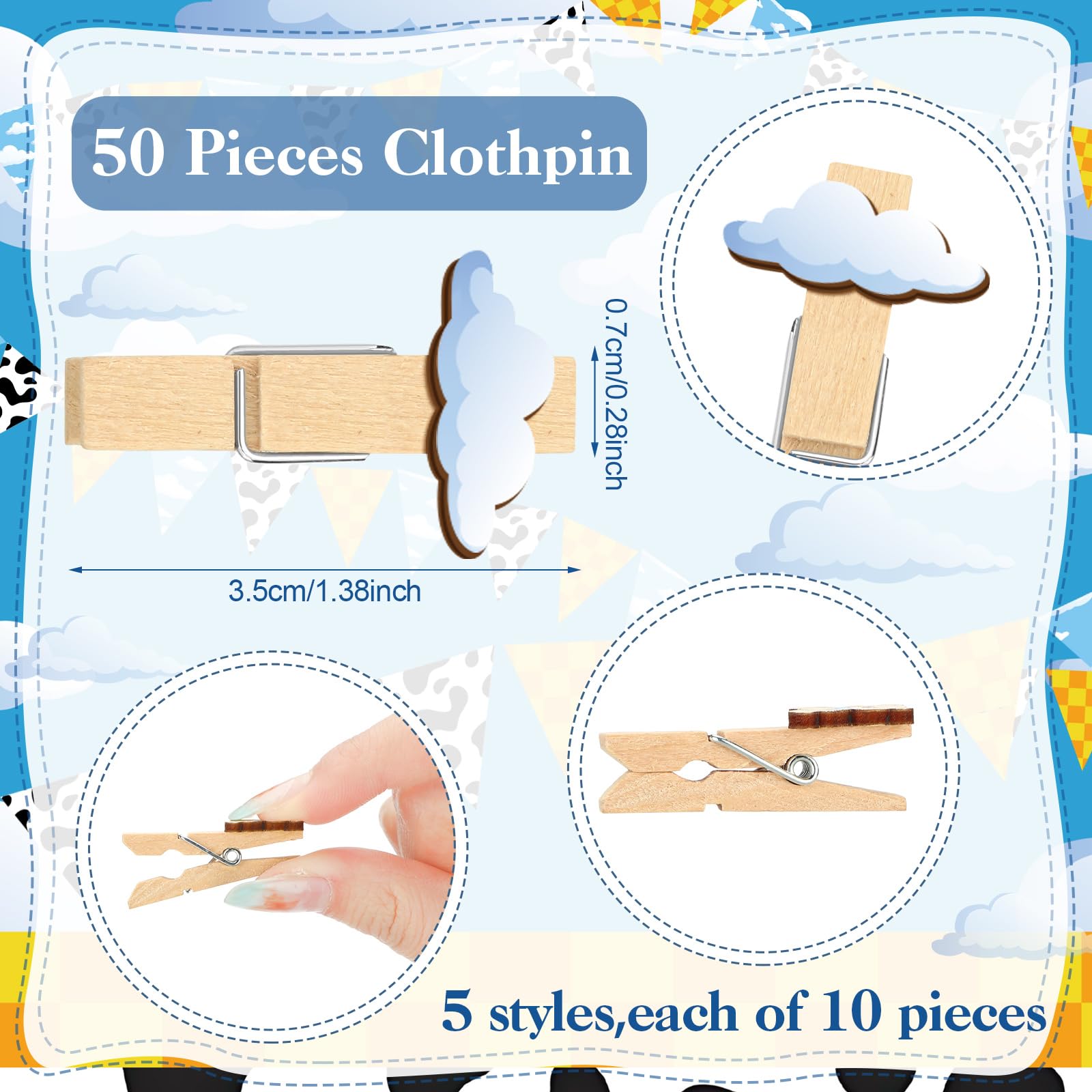 250 baby shower cards and 50 clothespins included