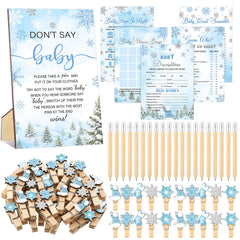 Patelai blue snowflake sign for baby shower decor