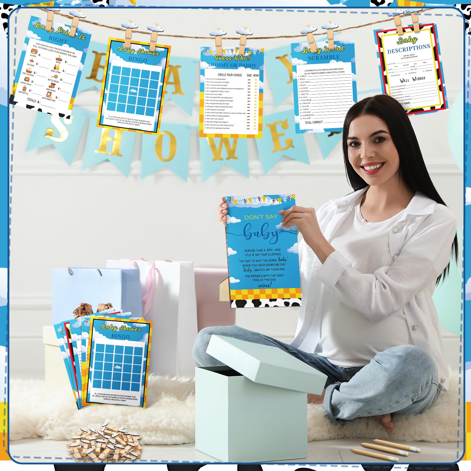 Pencils included with Patelai baby shower games