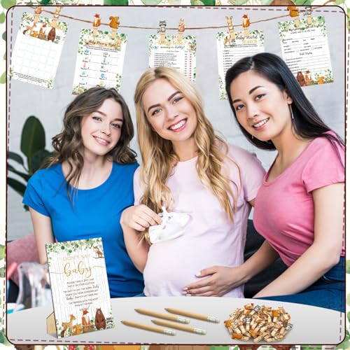 Wooden clothespins included in Patelai woodland baby shower set