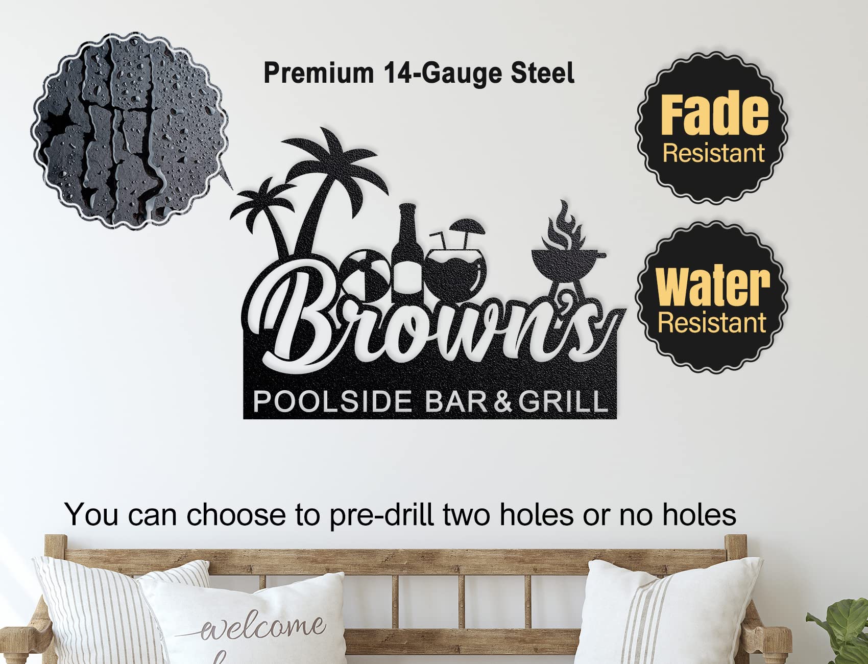 Housewarming poolside sign ideal as a gift