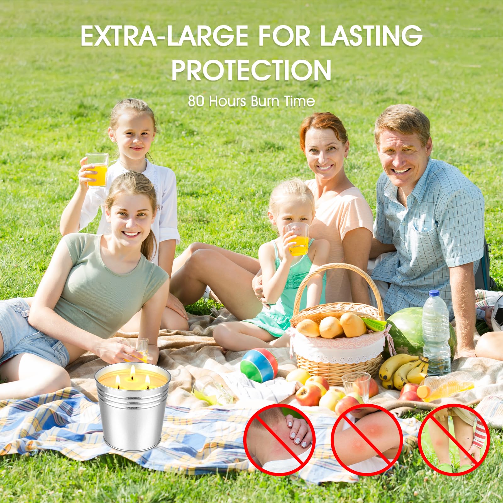 Portable rust resistant tin packaging citronella candles