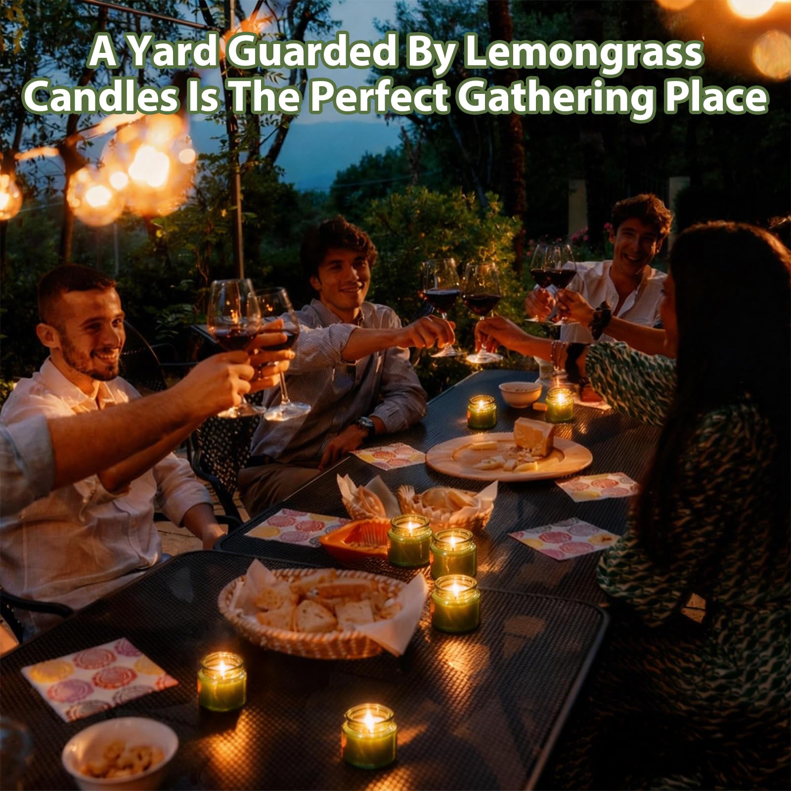Patio garden use Veiuwa citronella candles wind resistant