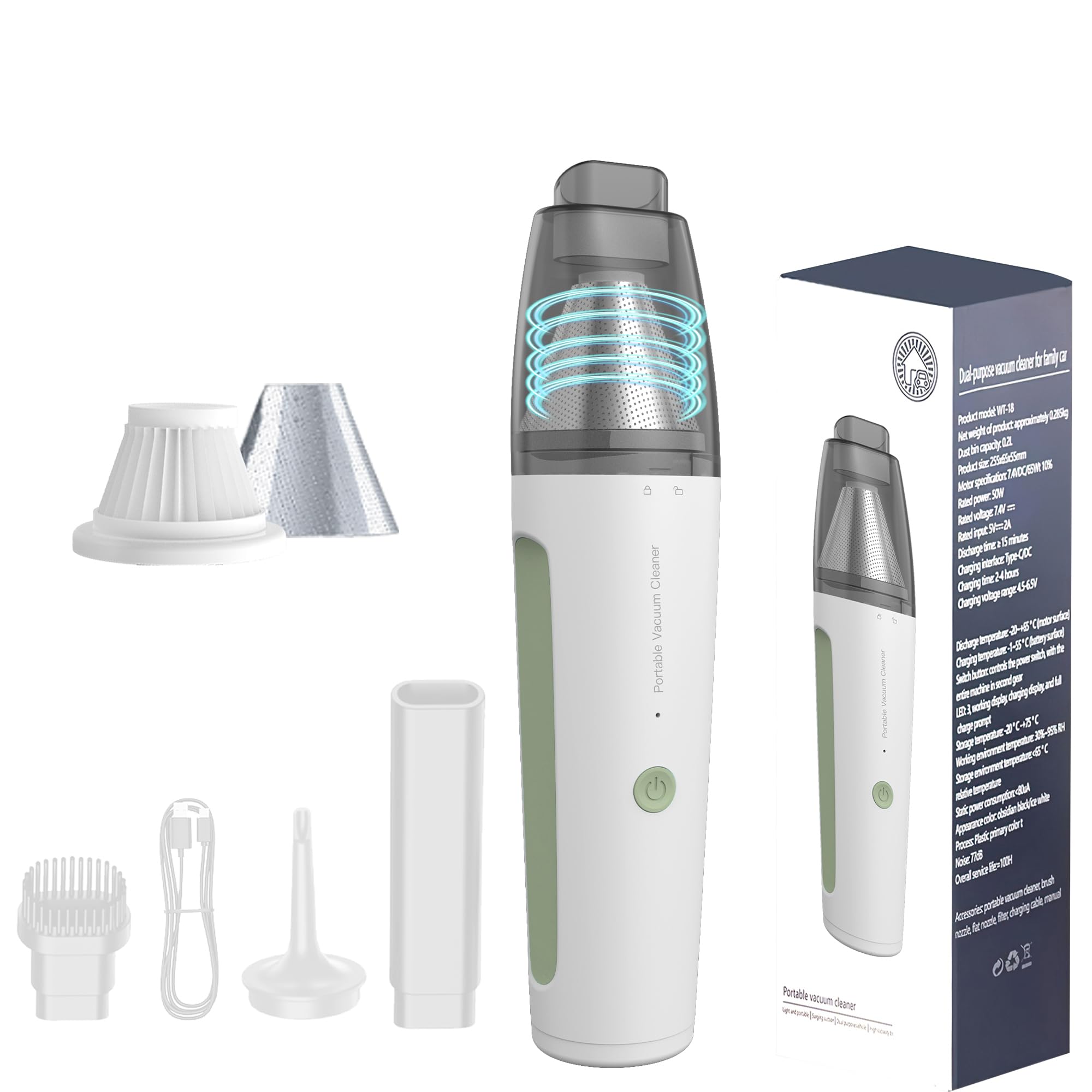 PATO cordless handheld vacuum cleaner glossy white