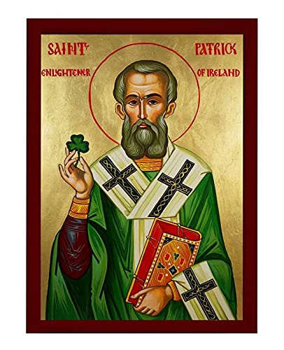 Saint Patrick icon wall art byzantine influence