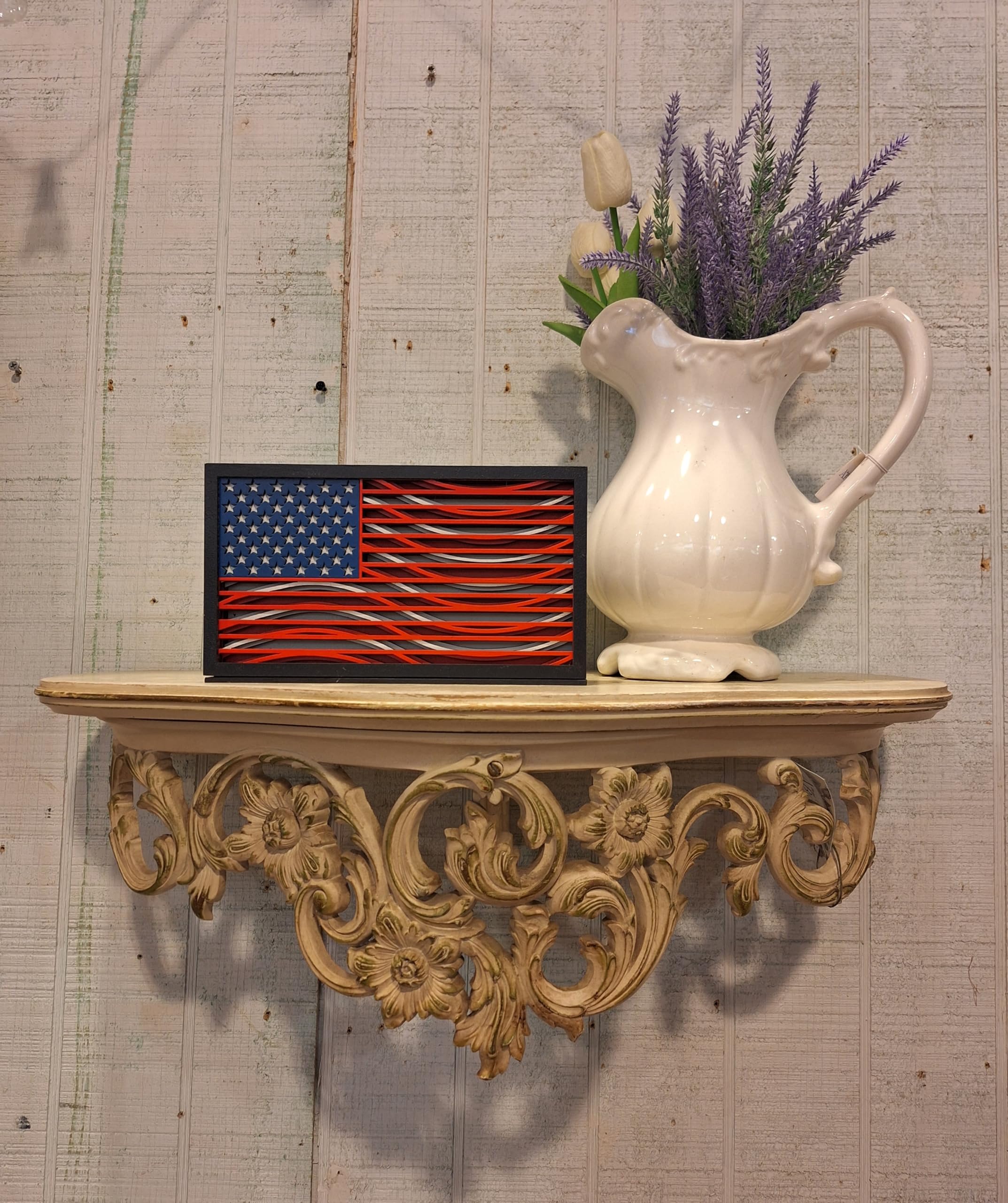 USA made hand-painted flag art