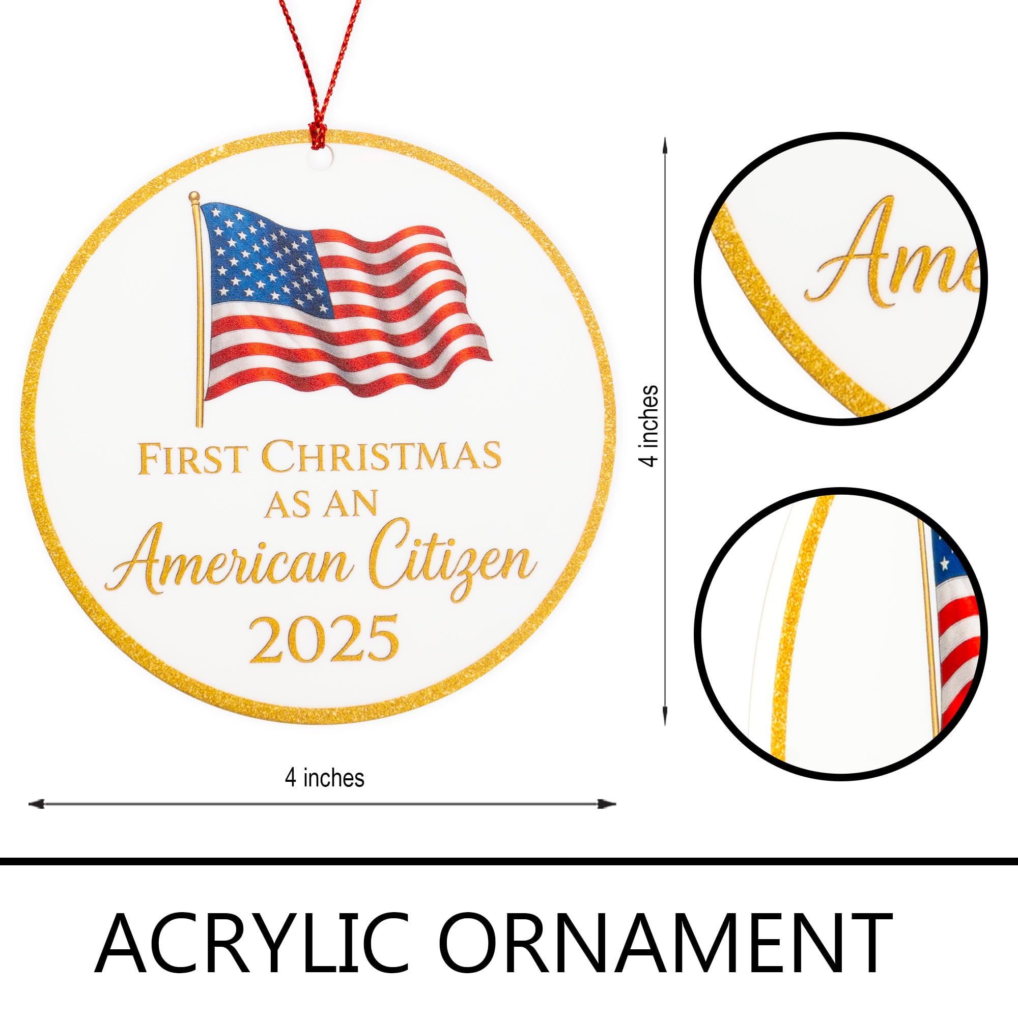 Patriotic American Flag Christmas Ornament display