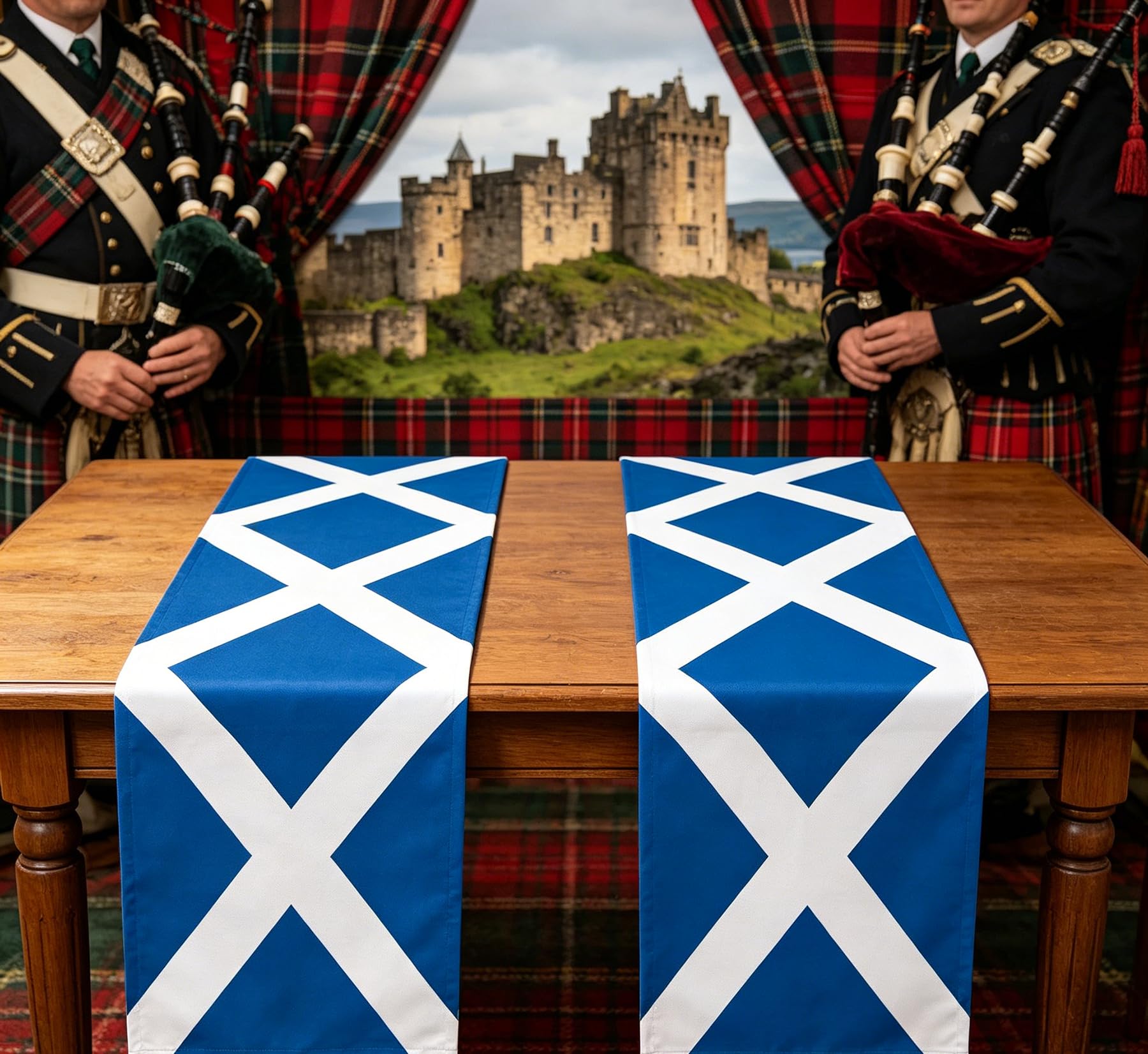 Lightweight polyester table runners for reuse