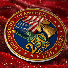 Patriotic Liberty Bell and flag design ornament