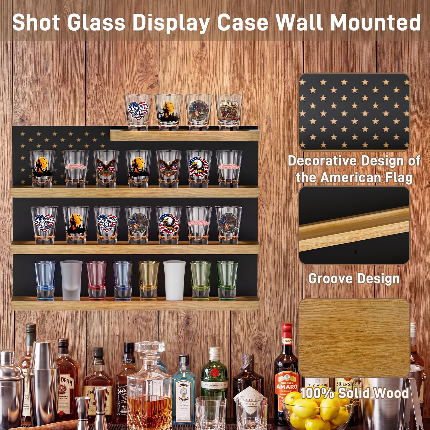 Wall mounted display case dimensions 15.7 x 11.8 x 3.1 inches