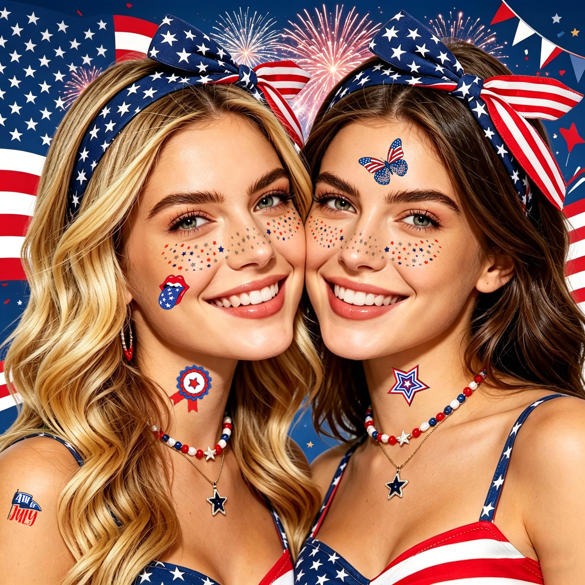 Patriotic temporary tattoos easy application for all ages