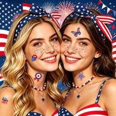Patriotic temporary tattoos easy application for all ages