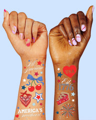 patriotic temporary tattoos for July 4th celebrations with metallic accents