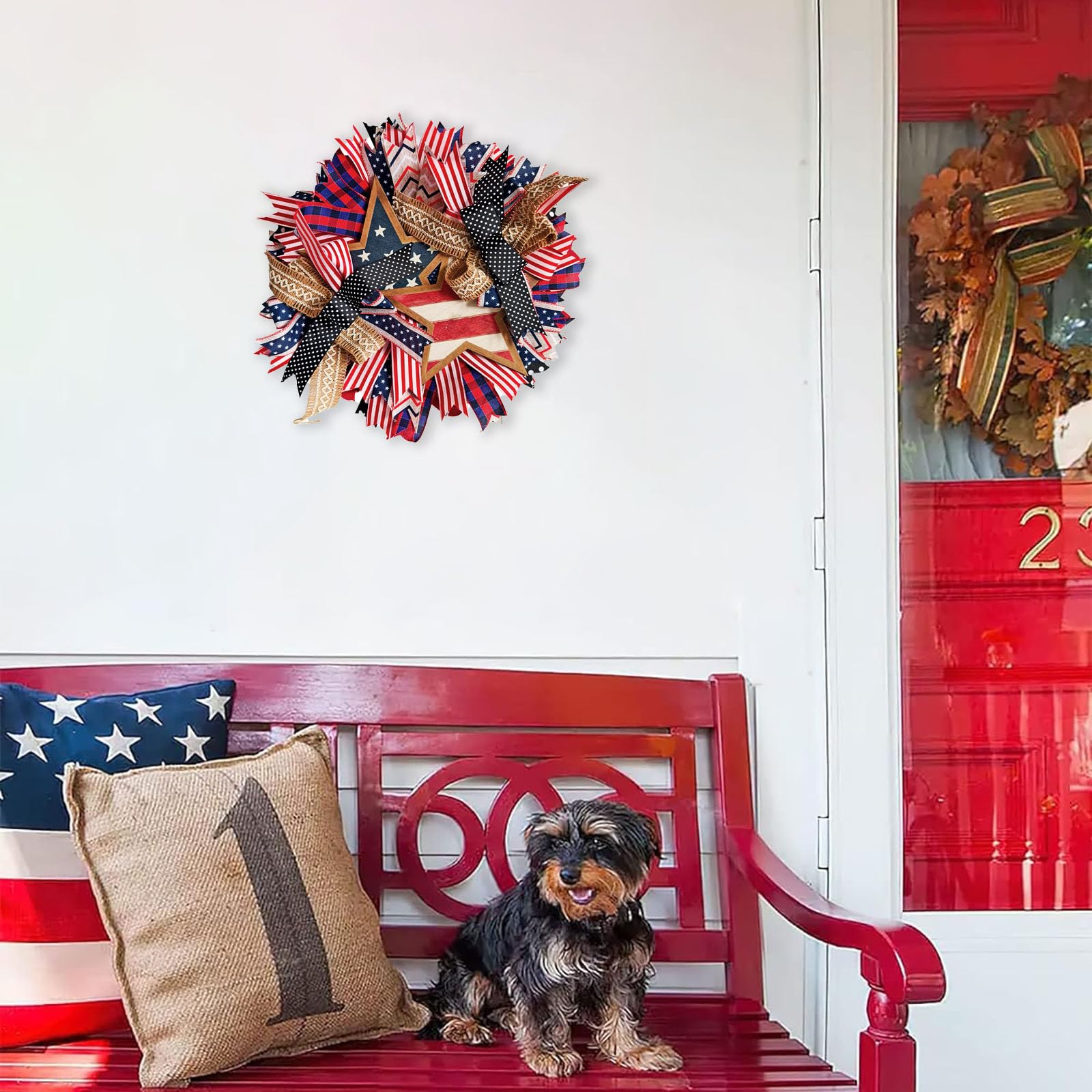 Gift-ready patriotic wreath for events or giveaways