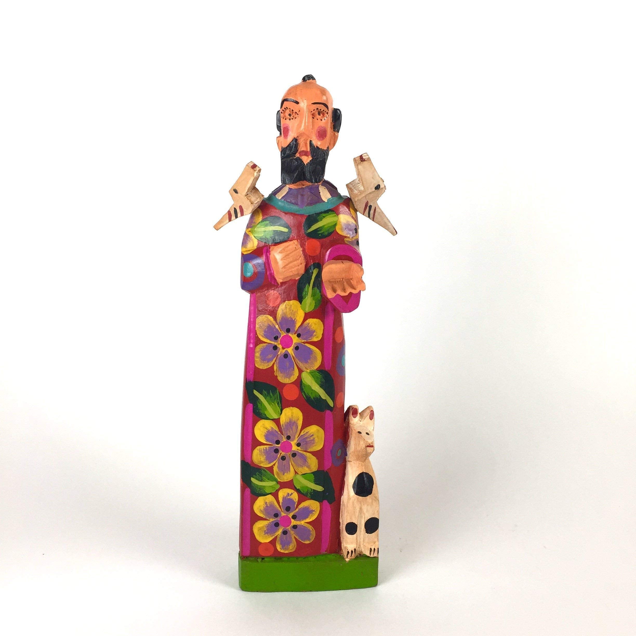 Patron Saint of Animals hand carved statue Guatemala